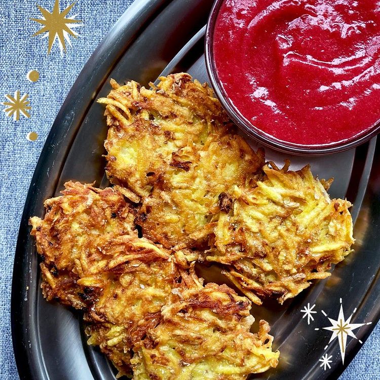 Leah Koenig, author of  The Jewish Cookbook, shares her family recipe for rosy red applesauce–the perfect Hanukkah latke topper..