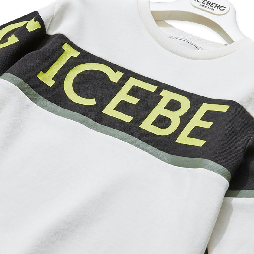 ICEBERG Neon Logo Stripe Sweatshirt