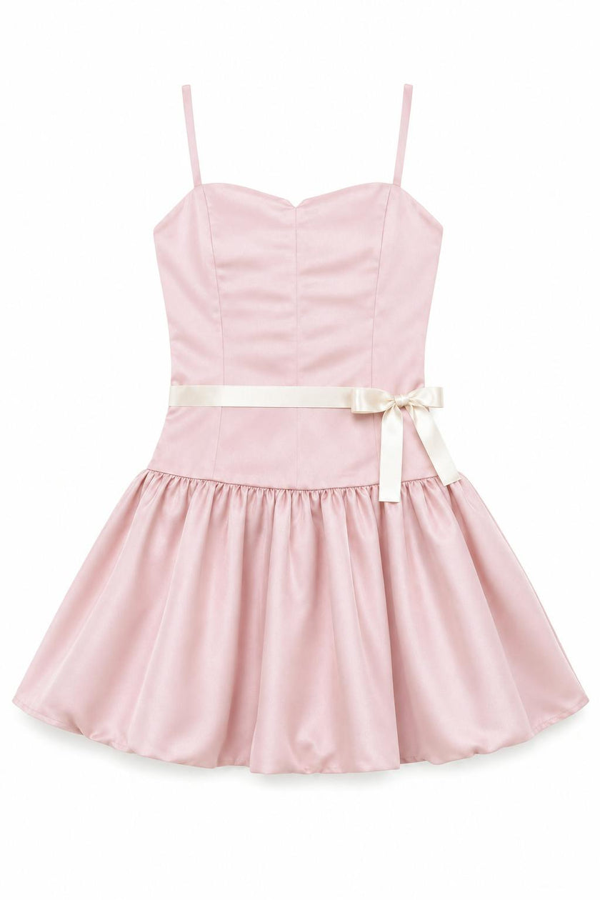 Bailey Mauve With Cream Ribbon Satin Ballet Dress