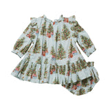 Baby Girls Harper Dress Set - Trees and Presents