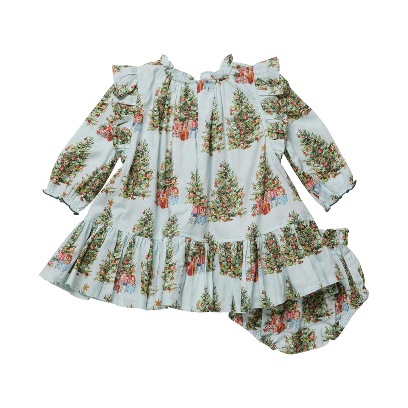 Baby Girls Harper Dress Set - Trees and Presents