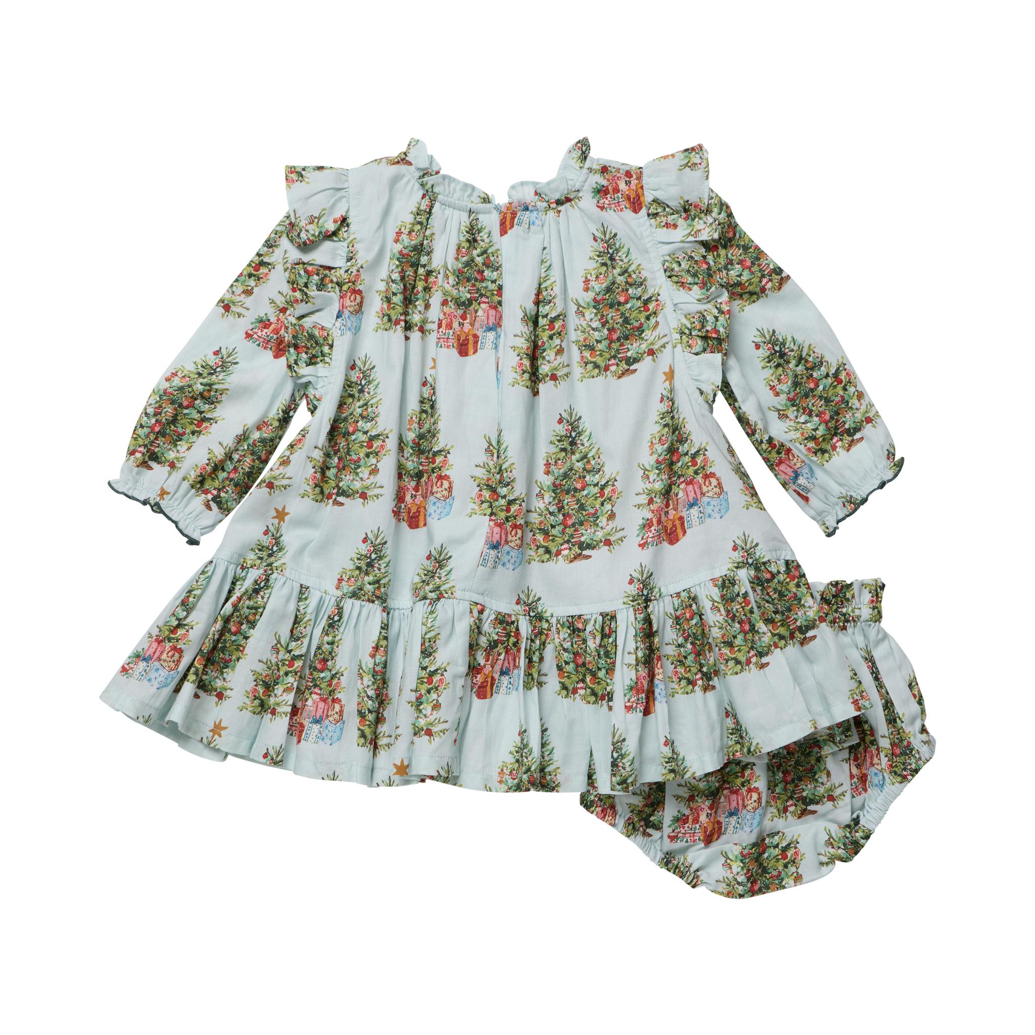 Baby Girls Harper Dress Set - Trees and Presents