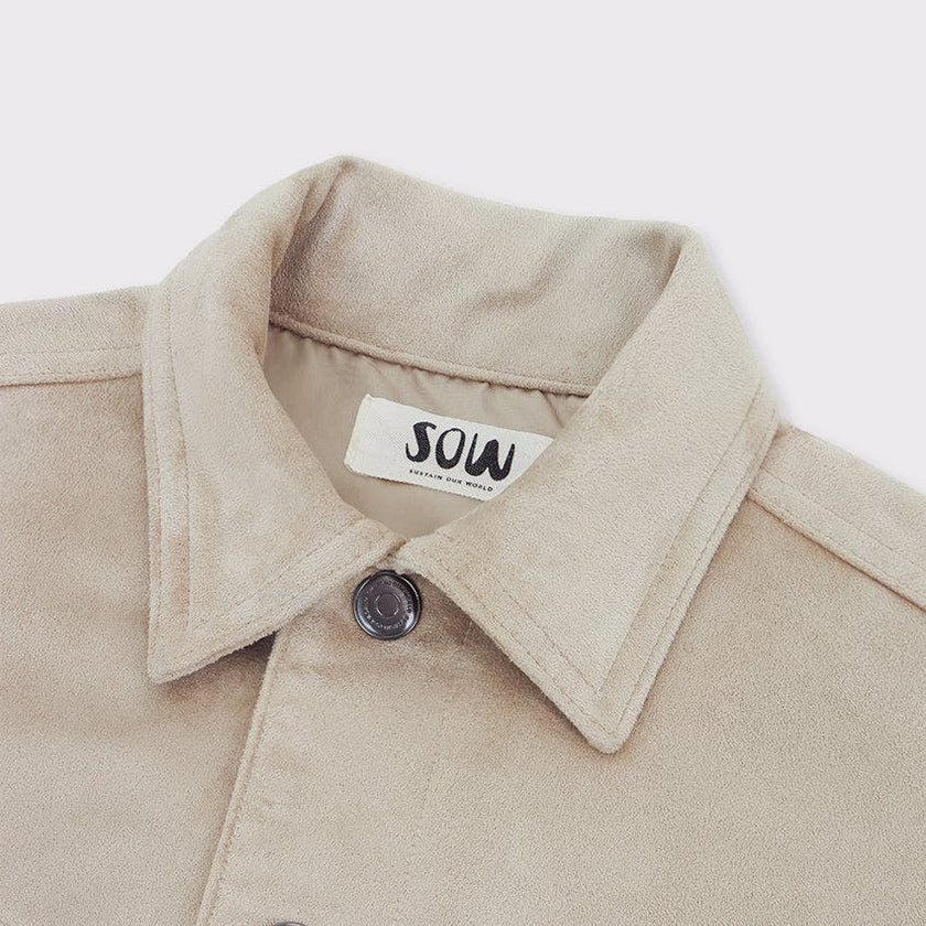 Faux Suede Trucker Jacket