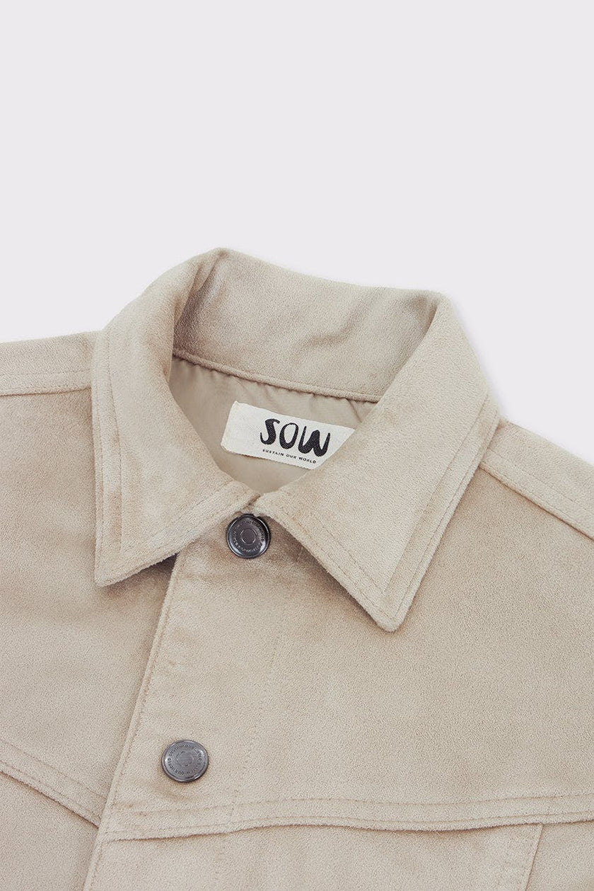 Faux Suede Trucker Jacket