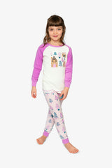 Organic Cotton Two Piece Pajama Set Pink Tree Print