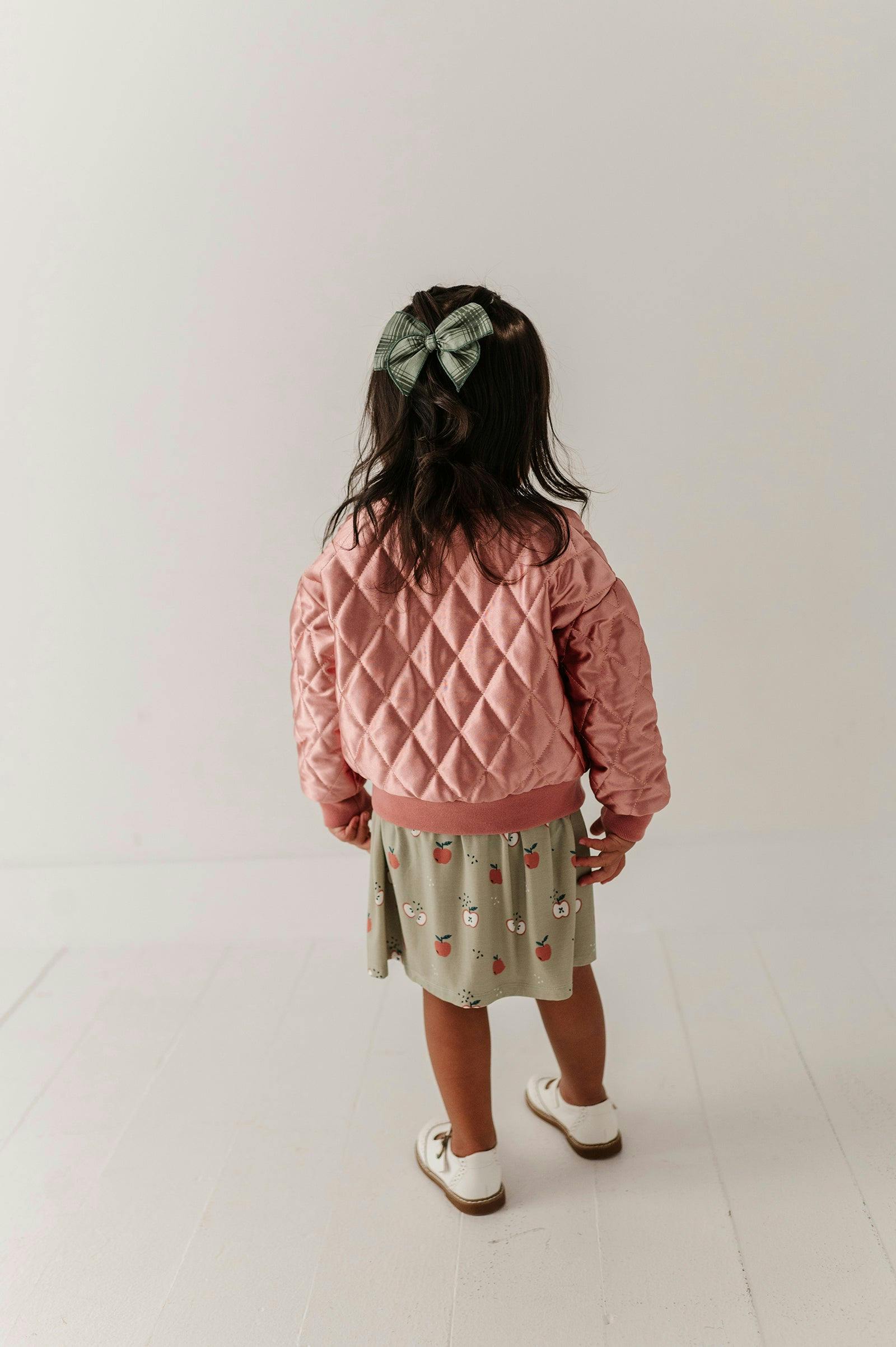 Girls Bomber Jacket in Rose Sparkles