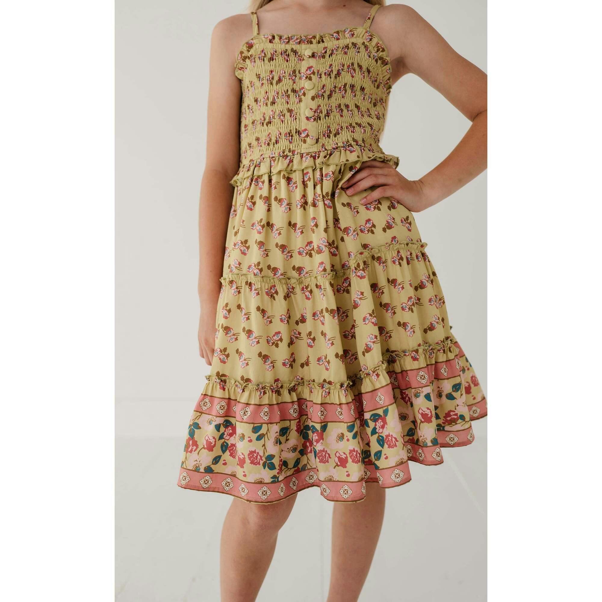 Smock Button Front Tiered Dress
