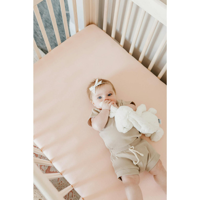 Blush Premium Fitted Crib Sheet