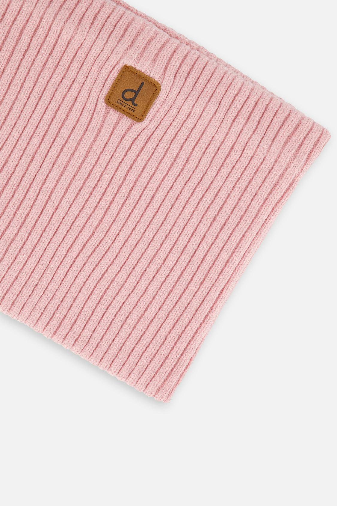 Ribbed Knit Neckwarmer Pale Dusty Pink