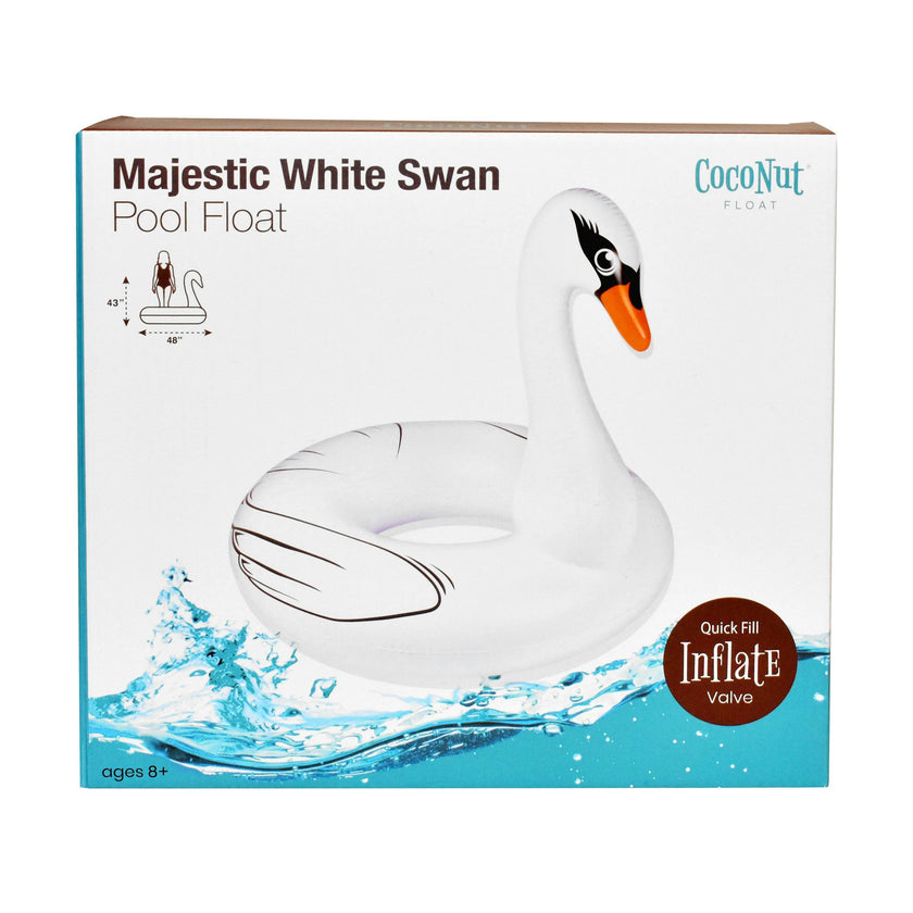 Majestic White Swan Pool Float