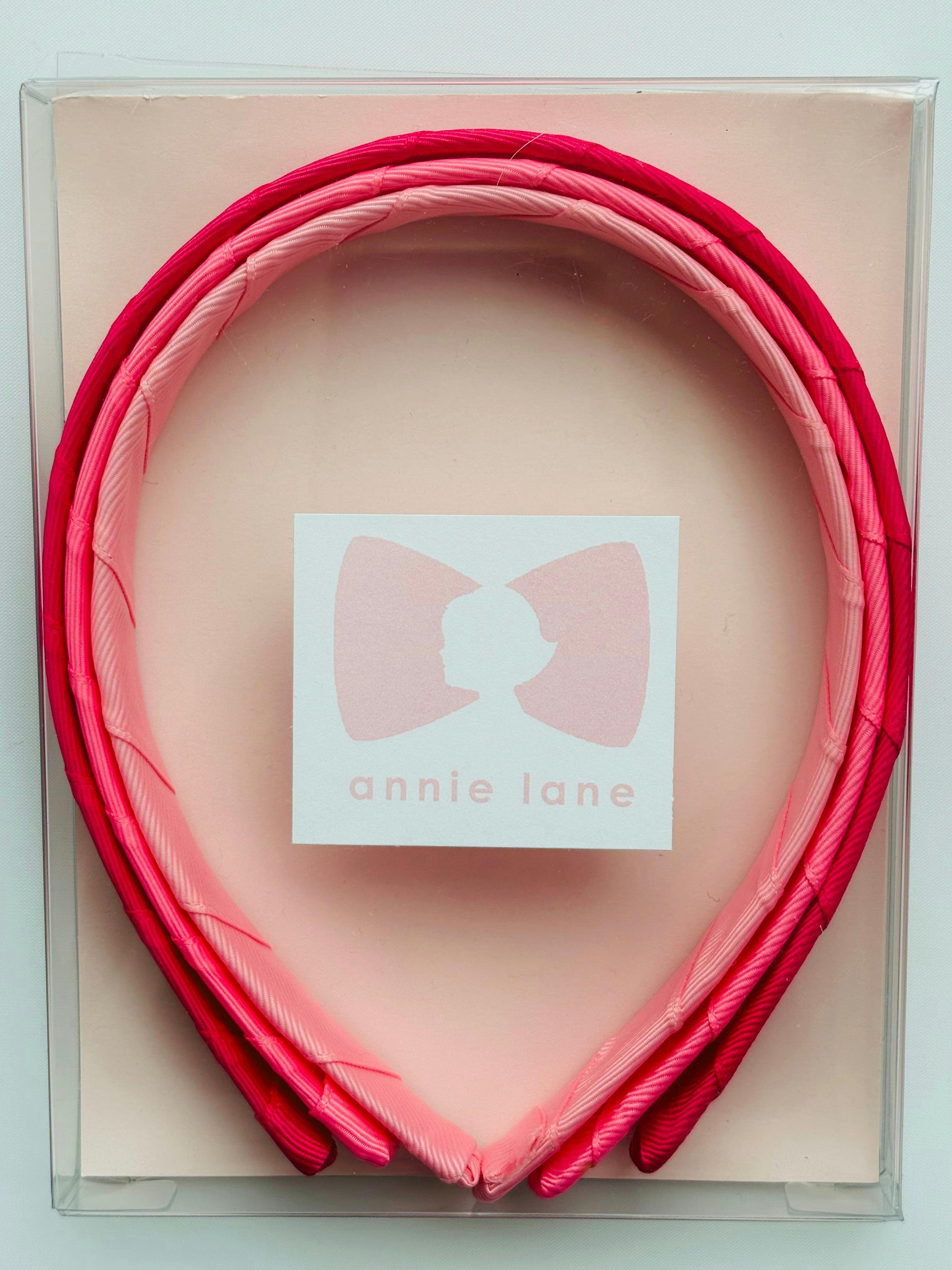 Set of three headbands - shocking pink, sorbet, pink