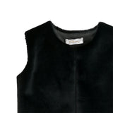 Black Plush Fur Vest