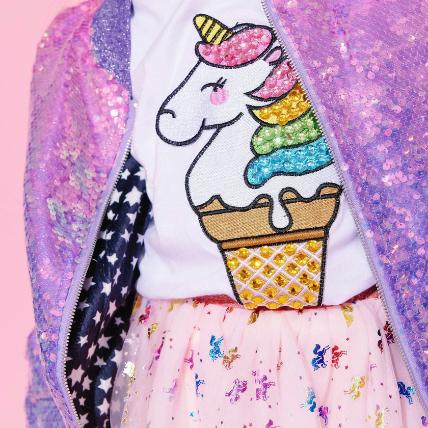 Rhinestone Gem Crew Neck Tee