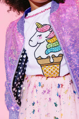 Rhinestone Gem Crew Neck Tee