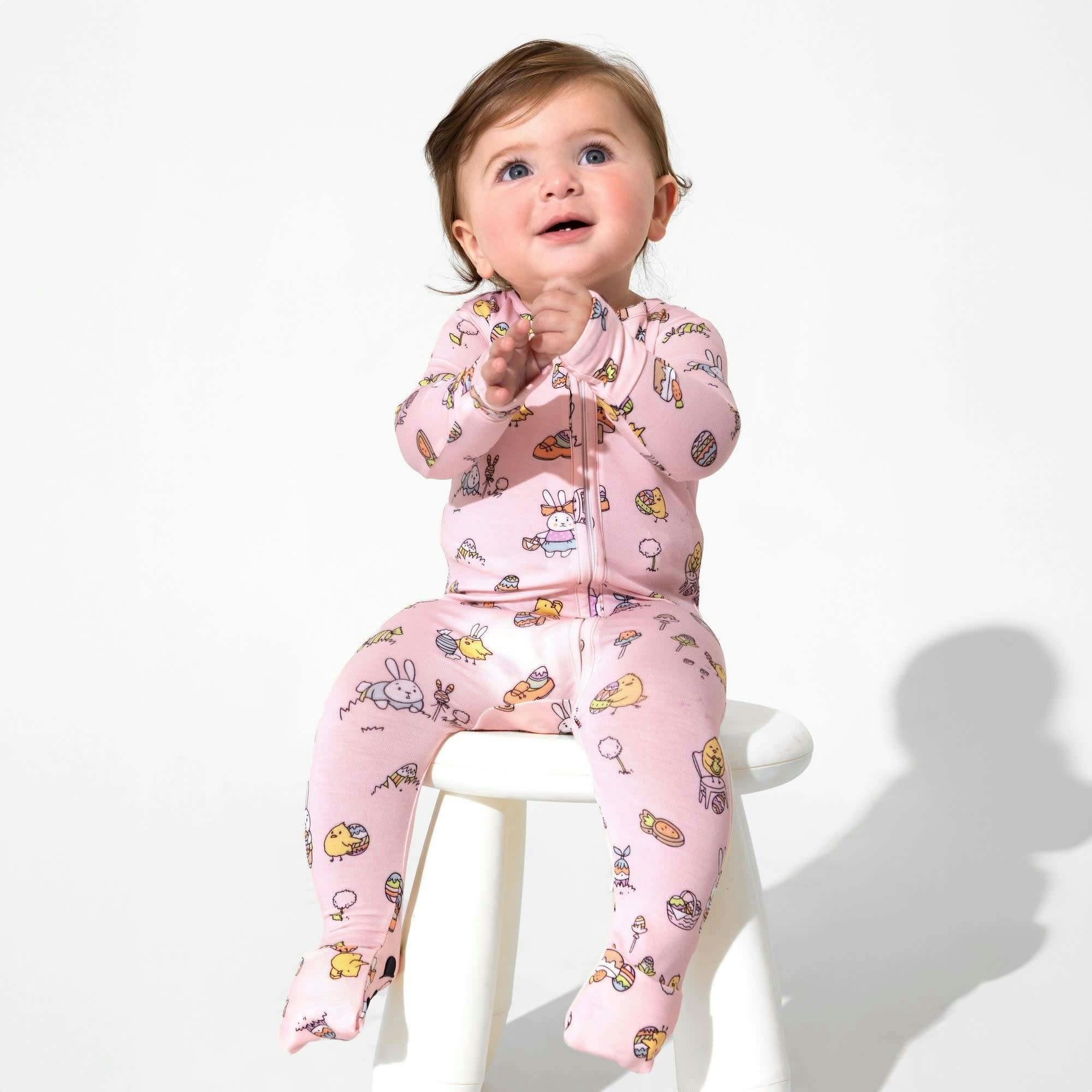Easter Pink Bamboo Convertible Footie