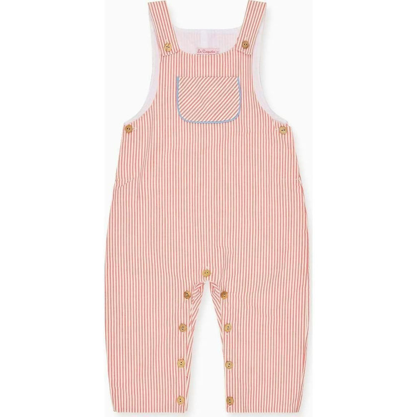 Red Stripe Coroza Baby Dungarees