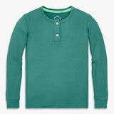 Kids stretch modal long sleeve henley PJ top