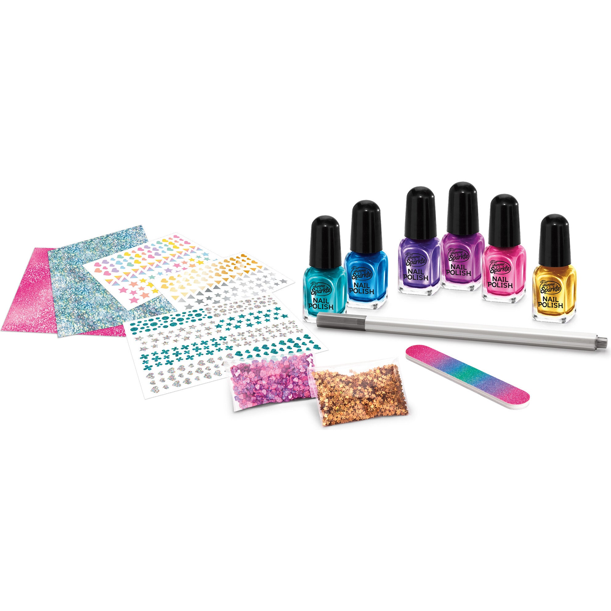 Shimmer 'N Sparkle: Metallic Rainbow Nail Art