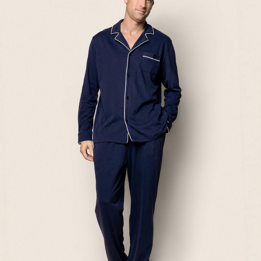 Men's Pima Pajama Set in Navy