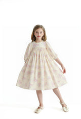 Cream Floral Vintage Dress