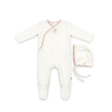 Rose Embroidery Wrap Footie