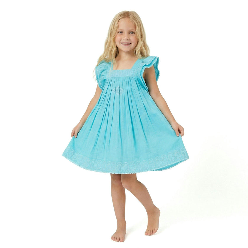Serena Girls Tassel Dress Pool Embroidery, Pool Embroidery