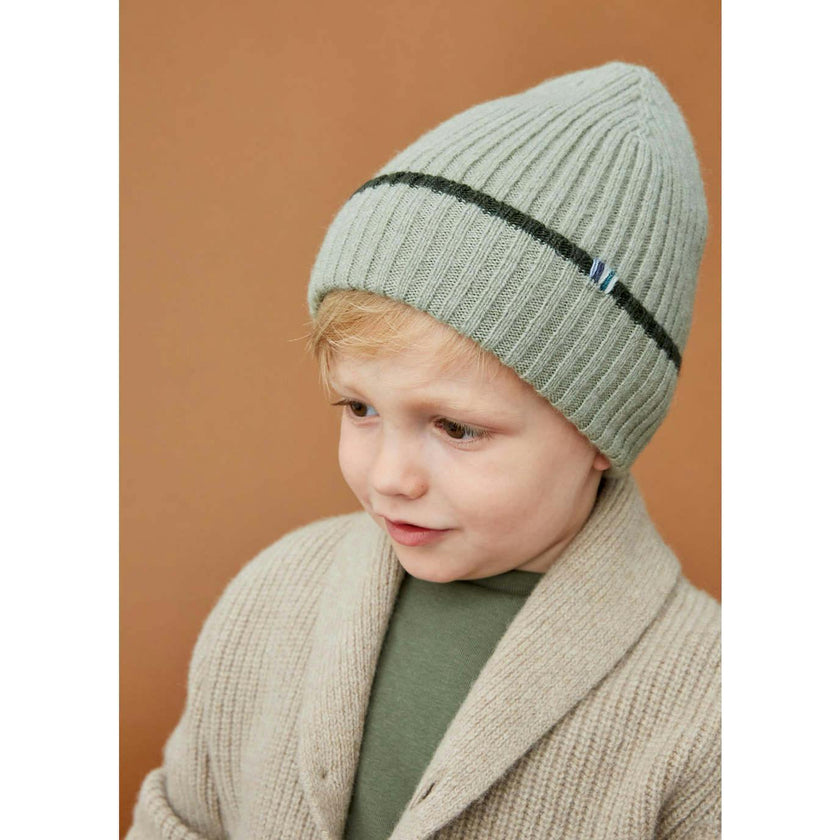 Merino Cashmere Ribbed Rolled-Up Beanie