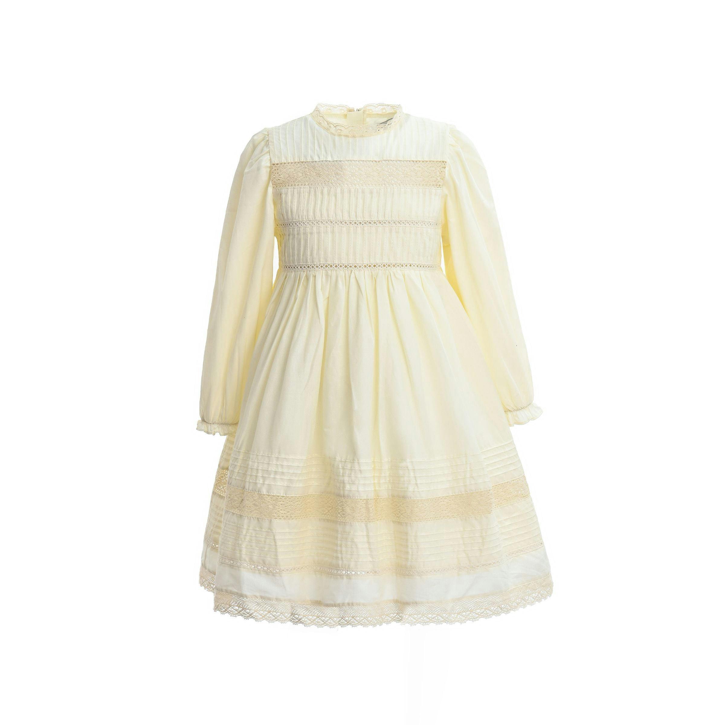 Ivory Pintuck & Lace Dress