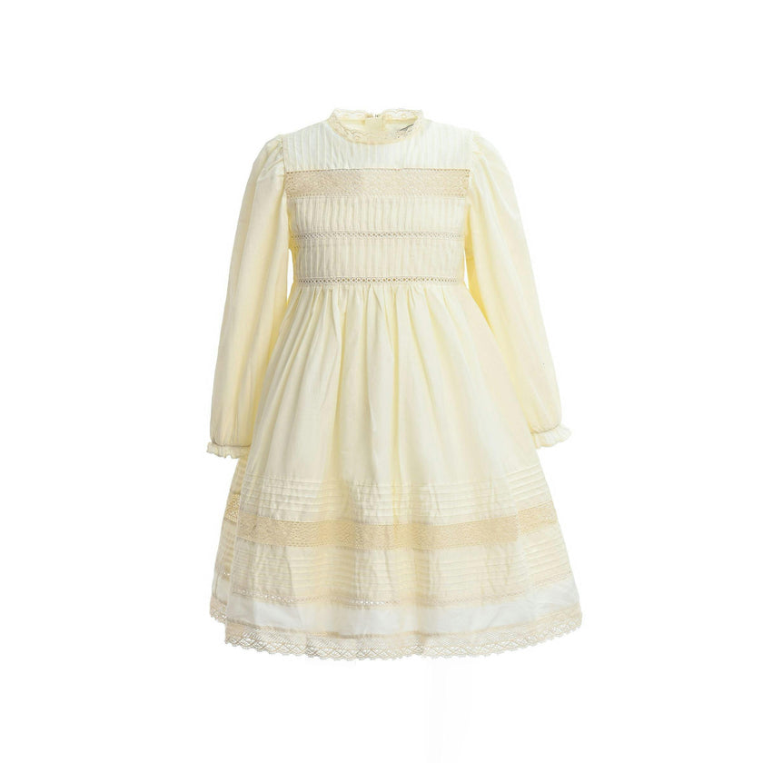 Ivory Pintuck & Lace Dress