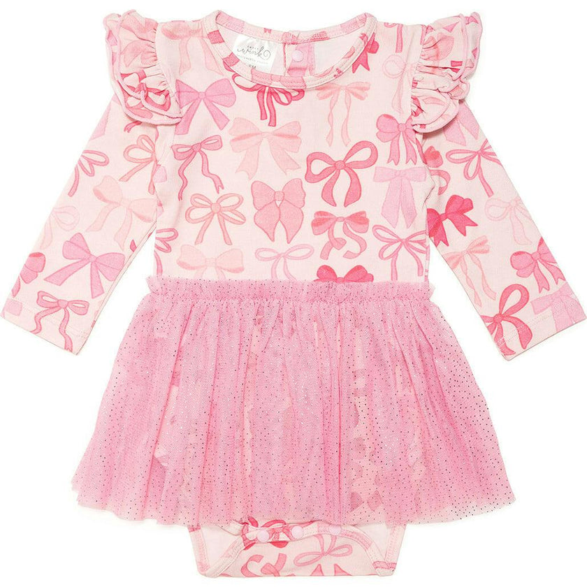 Coquette Bow Long Sleeve Tutu Bodysuit