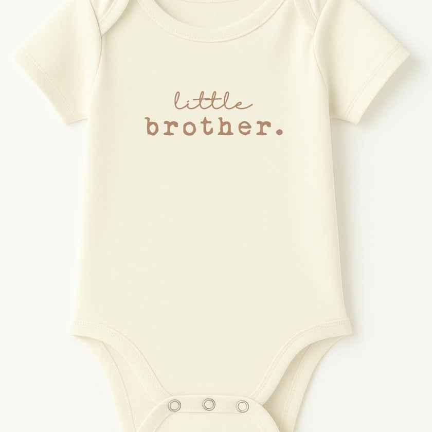 Little Brother Clay Organic Cotton Baby Bodysuit Short Sleeve