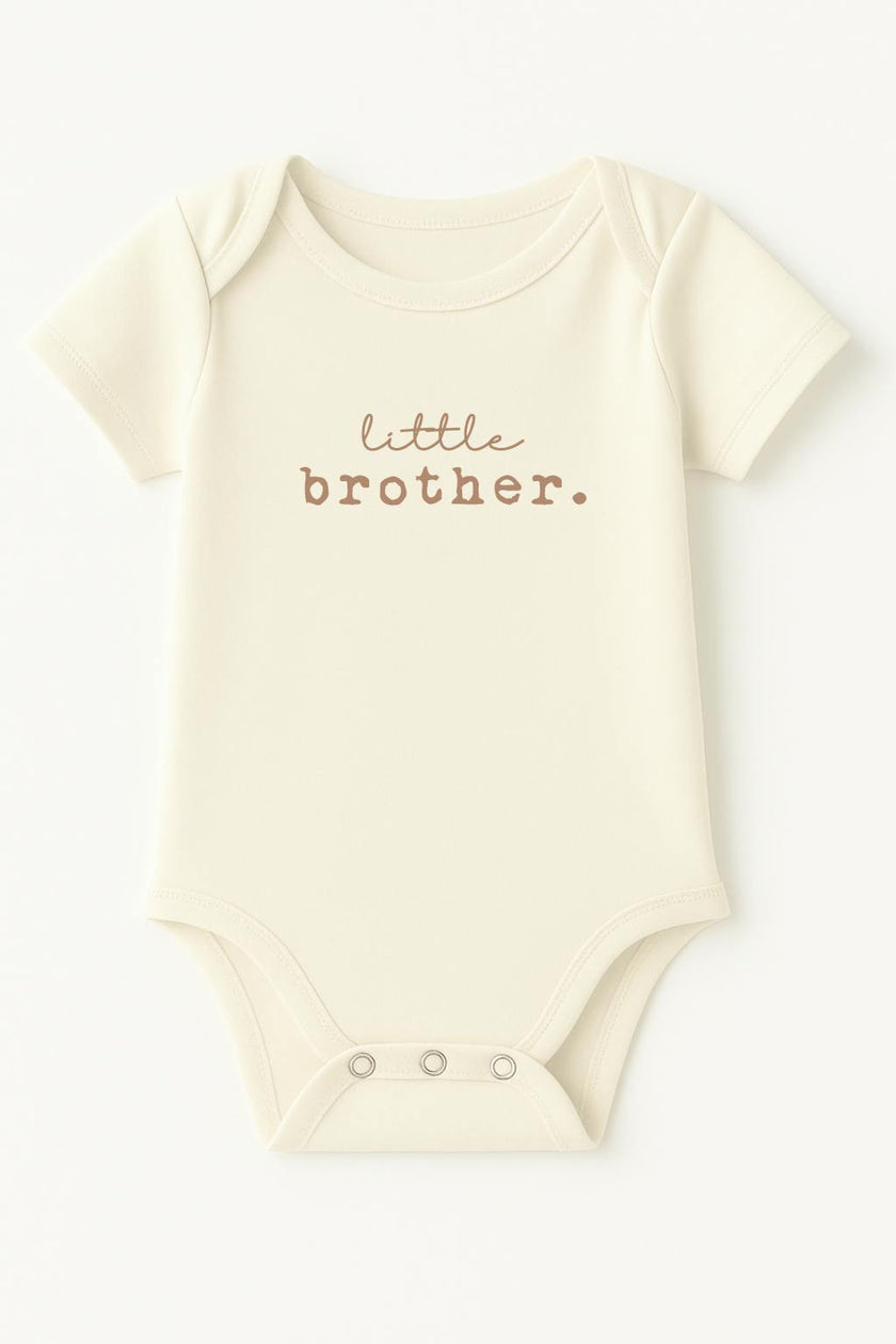 Little Brother Clay Organic Cotton Baby Bodysuit Short Sleeve