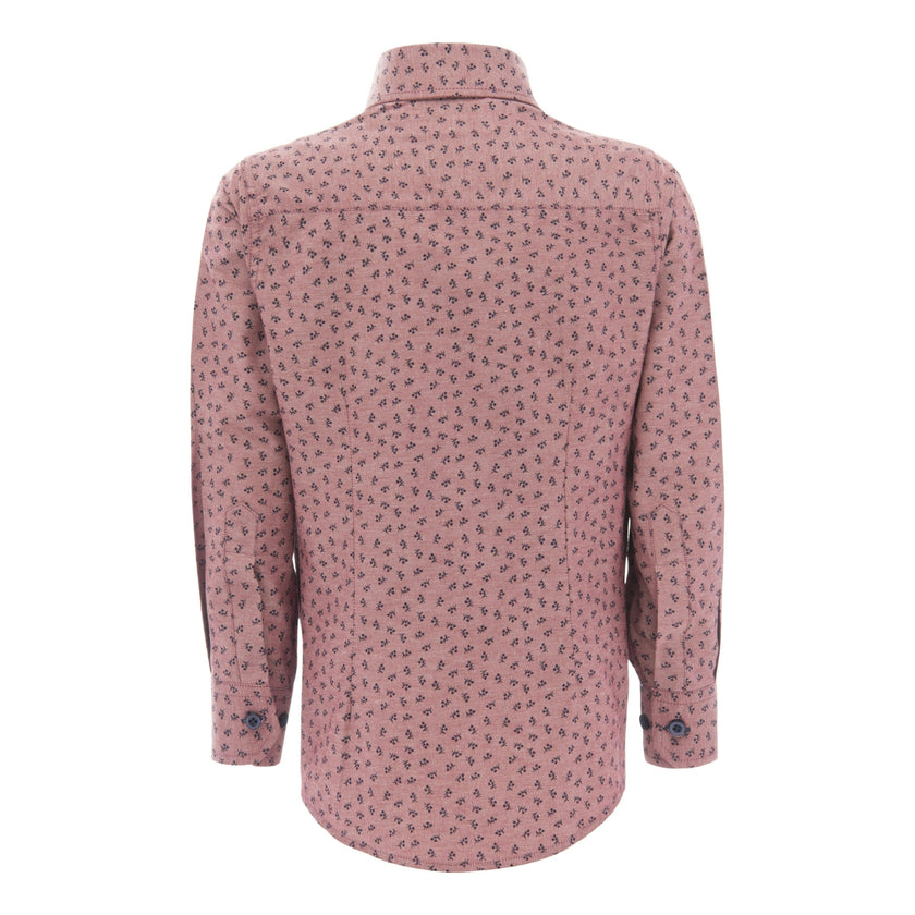 Red Dandelion Print Dress Shirt