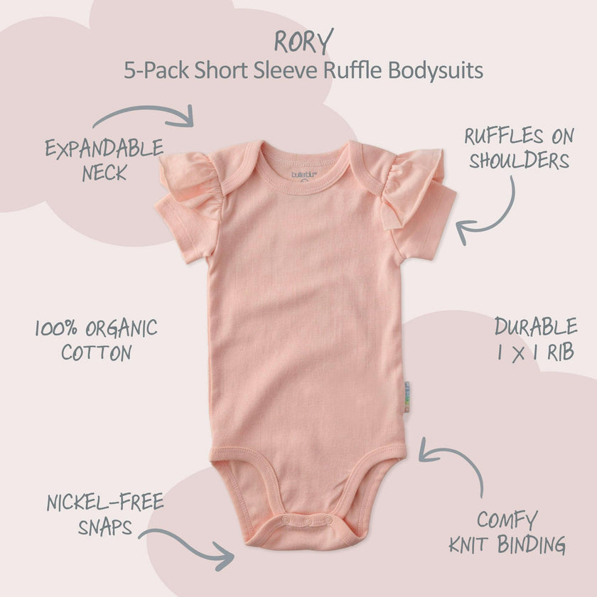 RORY 10-Pack Short Sleeve Ruffle Bodysuits