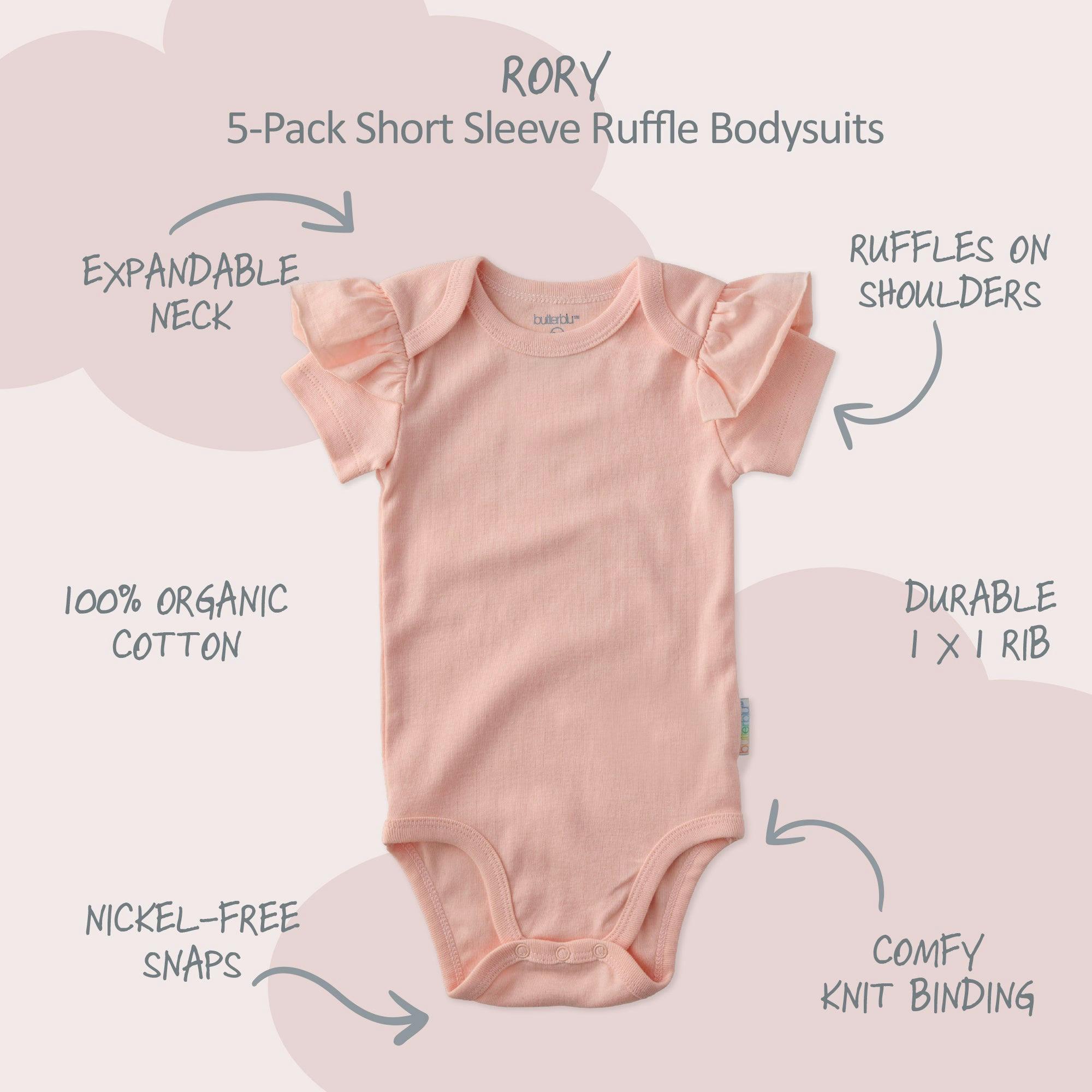 RORY 10-Pack Short Sleeve Ruffle Bodysuits