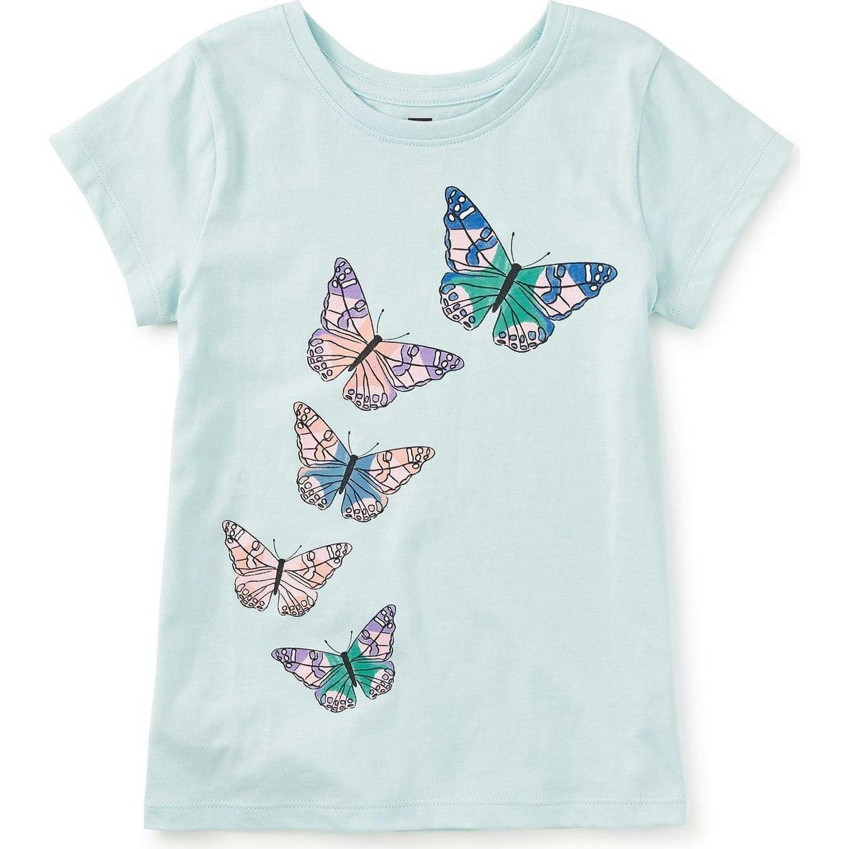 Butterfly Flurry Graphic Tee, Blue