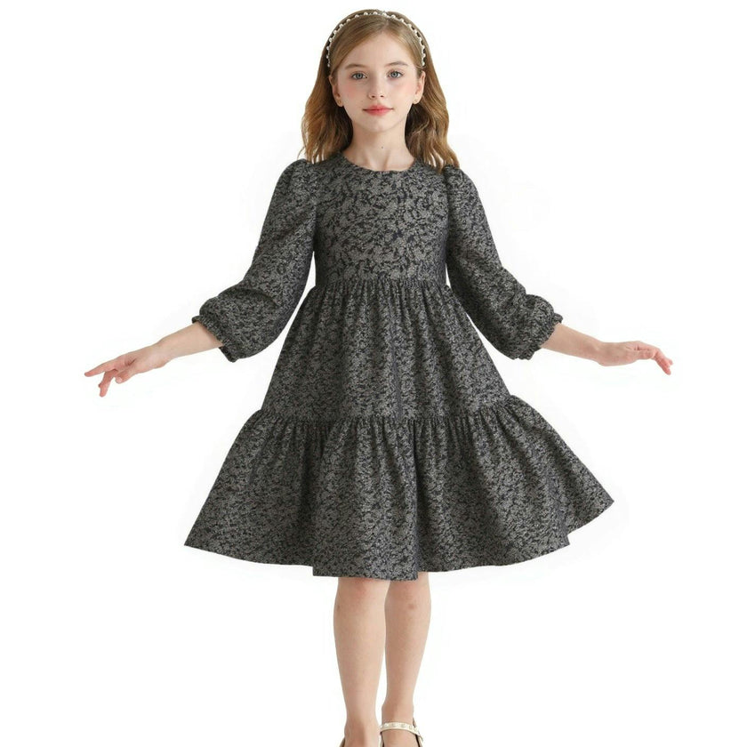 Black Tiered Floral Dress