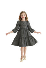 Black Tiered Floral Dress