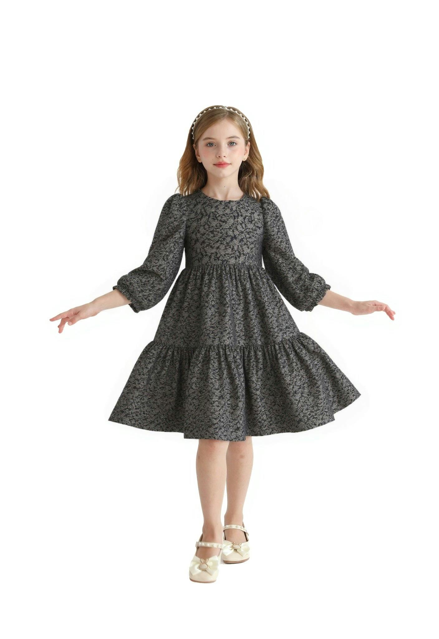 Black Tiered Floral Dress