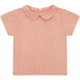 Organic Short Sleeve Woven Collared Shirt, Pink