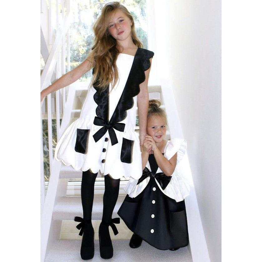 The Drop-Waist Tuxedo Dress, Black