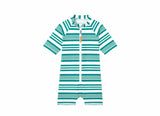 Boys' anti-UV short-sleeved jumpsuit, green striped | COMBI MALO