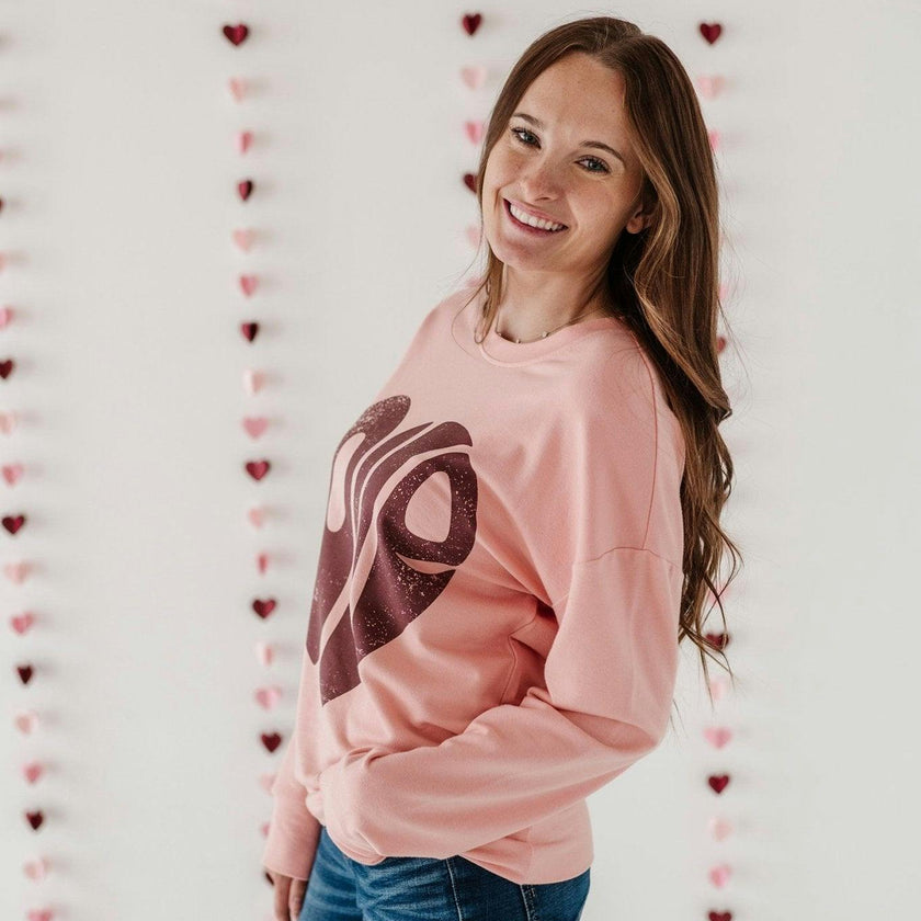 Women's Pullover Love in Rose Brown