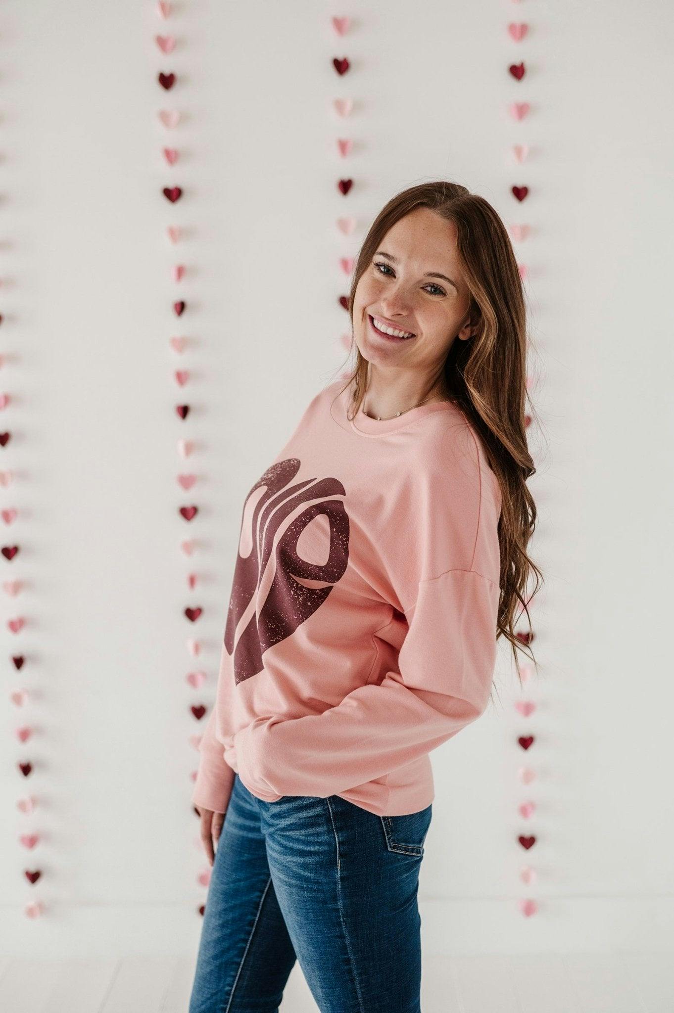 Women's Pullover Love in Rose Brown