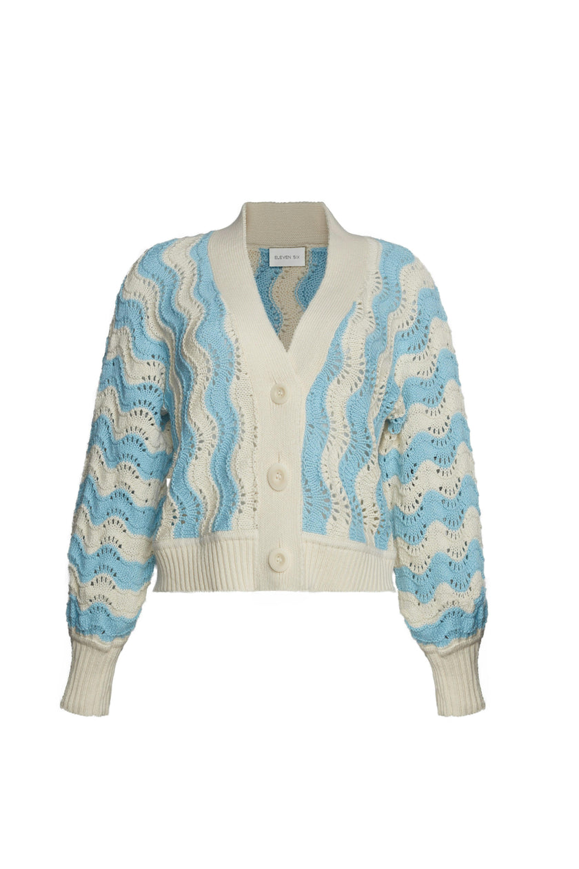 LUNA CARDI | IVORY + SKYE BLUE