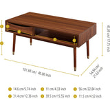 Dawson Modern Wooden Coffee Table with Storage