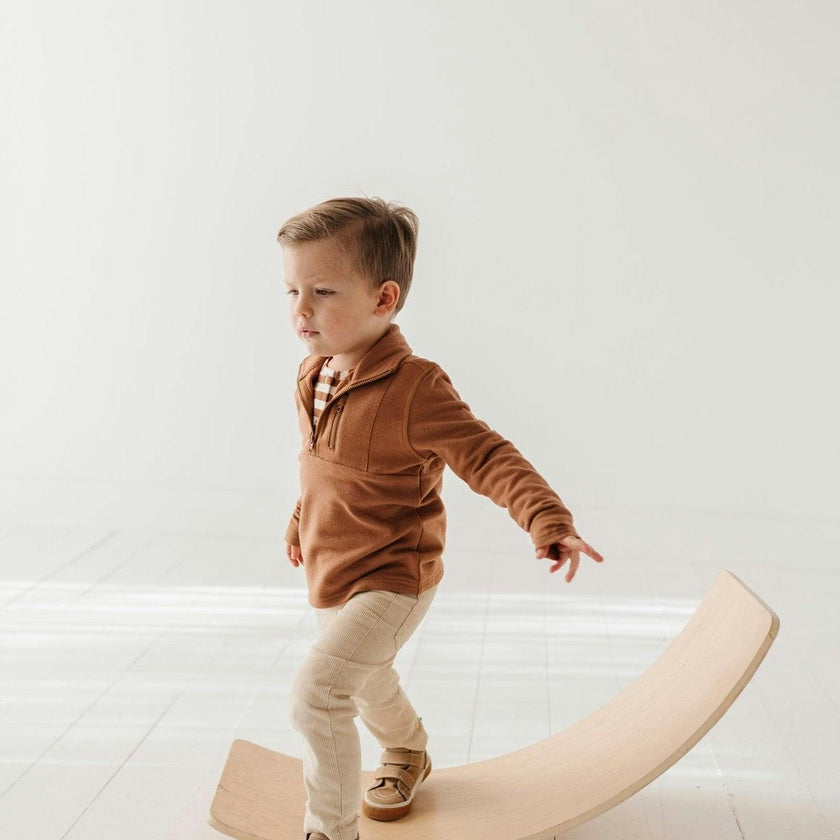 Boy's 3/4 Fleece Zip Sweatshirt