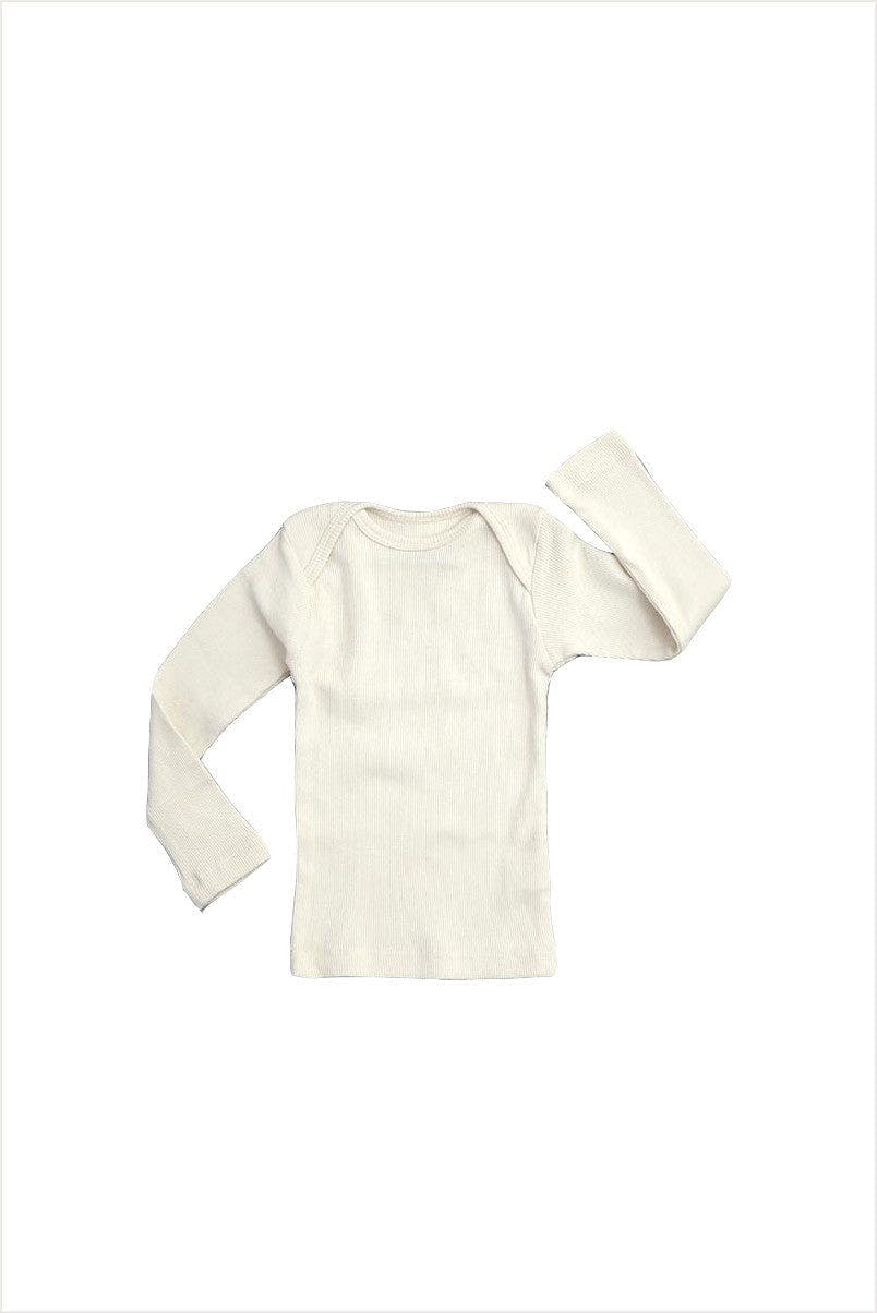 Rib Lap Shoulder Tee Long Sleeve Sand
