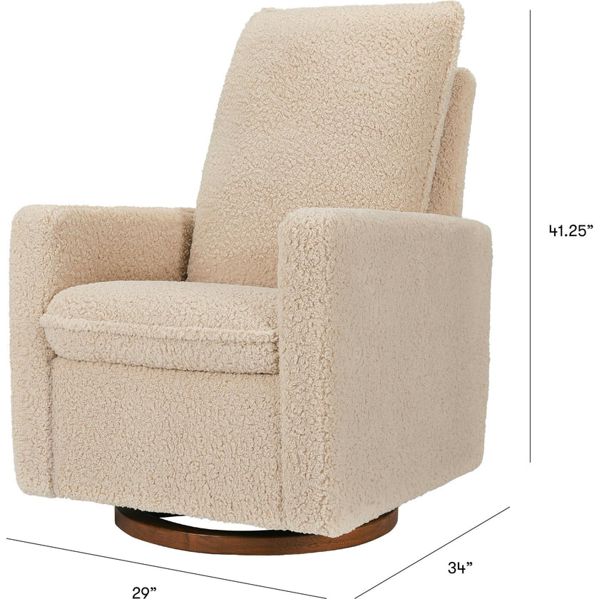Cali Pillowback Shearling Swivel Glider