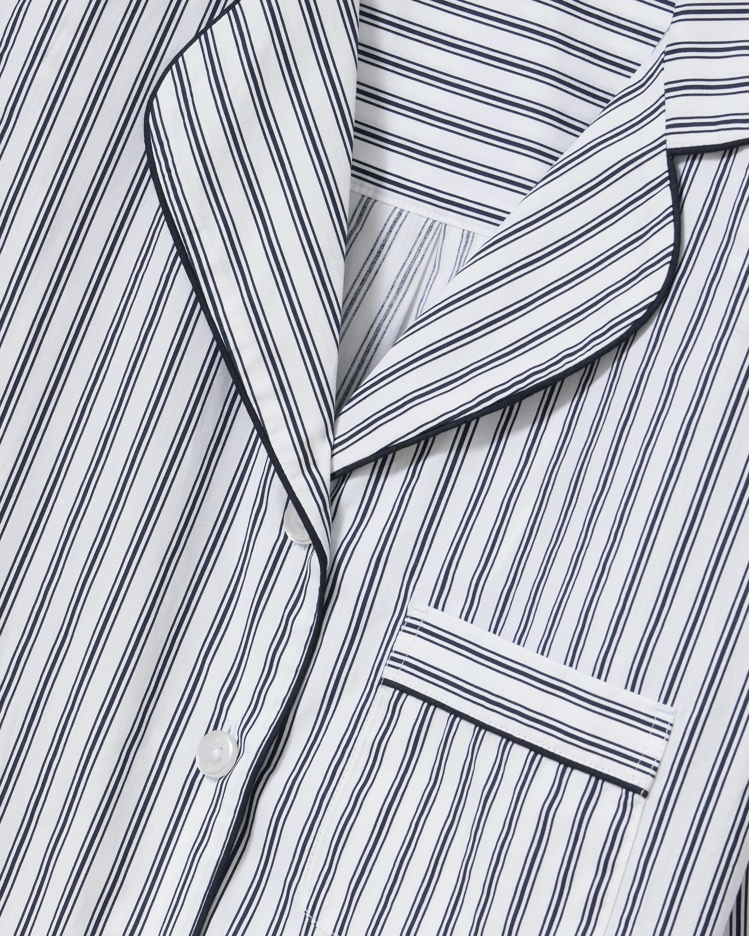 The Celine Poplin Pajama Set in Navy French Ticking